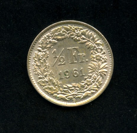 1961 - LOTTO/15794 - SVIZZERA - 1/2 FRANCO ARGENTO