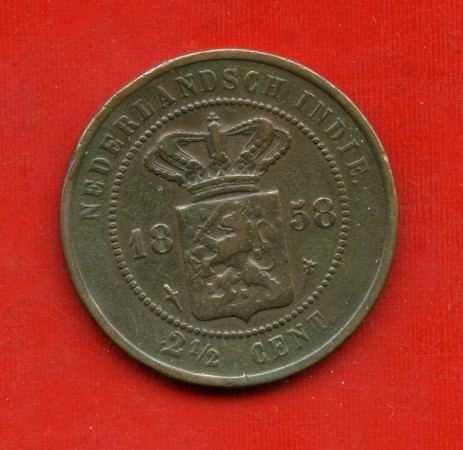 1858 - INDIE OLANDESI - LOTTO/M47496 - 2,5 CENTESIMI RAME