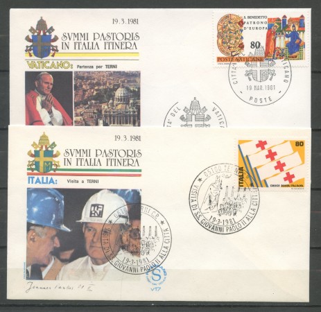1981 - ITALIA - TERNI - VISITA DI S.S. GIOVANNI PAOLO II° - 2 BUSTE - LOTTO/31164