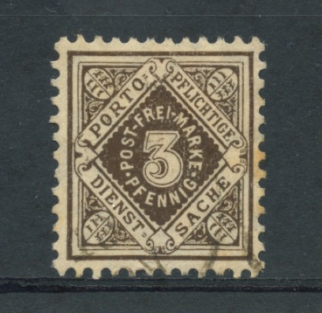 WURTTEMBERG - 1875 - LOTTO/21840  - 3p. BRUNO SERVIZIO USATO