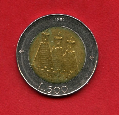 1987 - SAN MARINO - LOTTO/M48151 - 500 LIRE BICOLORE