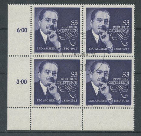 1980 - LOTTO/16421QU - AUSTRIA - LEO ASCHER - QUARTINA USATA