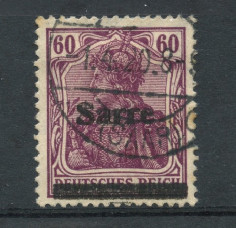 1920 - SARRE - LOTTO/20881 - 60p. LILLA - USATO