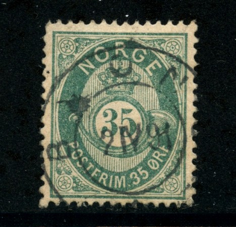 1877 - LOTTO/20526 - NORVEGIA - 35 ore VERDE AZZURRO - USATO