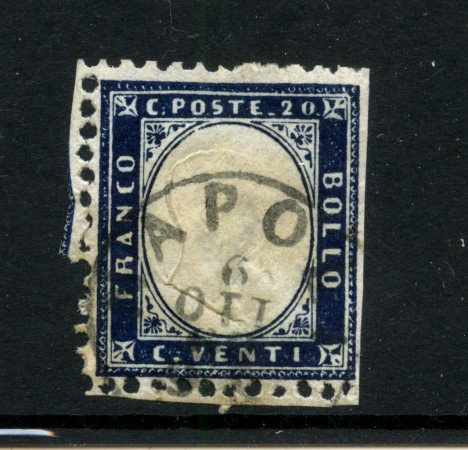 1862 - REGNO - LOTTO/42672 - 20 CENTESIMI INDACO SCURO - USATO