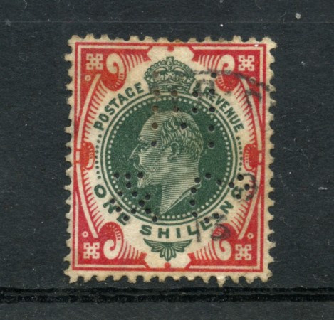 1902 - LOTTO/23156 - GRAN BRETAGNA - 1 SCELLINO  EDOARDO VII° USATO PERFIN