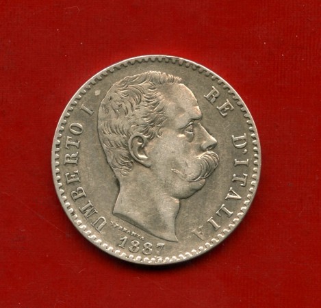 1887 - REGNO D'ITALIA - 2 LIRE ARGENTO STEMMA UMBERTO I° - LOTTO/M30986