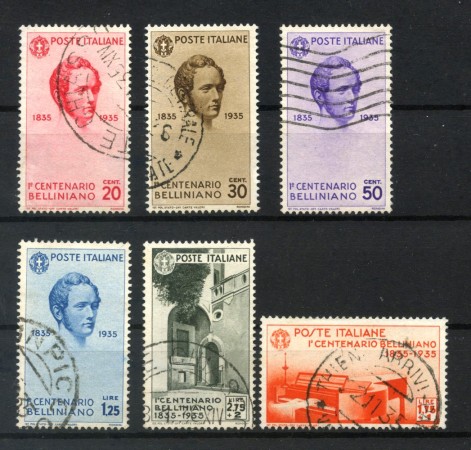1935 - REGNO - LOTTO/40050 - VINCENZO BELLINI 6v. - USATI