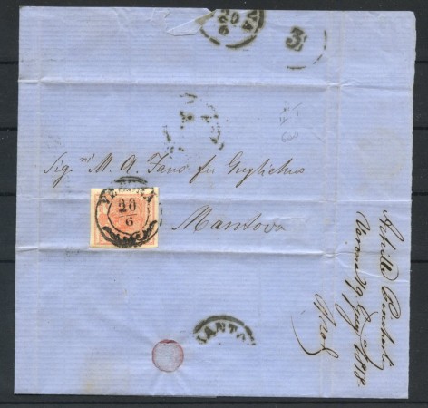 1858 - LOMBARDO VENETO - LOTTO/41036 - 15 CENTESIMI SU LETTERA DA VERONA