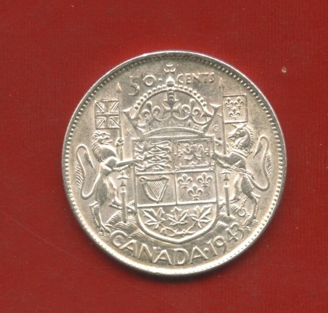 1943 - CANADA - LOTTO/M43402 - 50 CENT. ARGENTO GIORGIO VI°