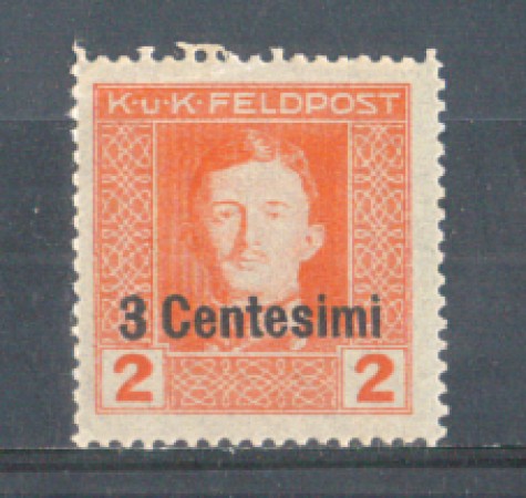1918 - LOTTO/OCA2N - OCCUPAZ. AUSTRIACA - 3 CENT. SU 2 H. ARANCIO NUOVO