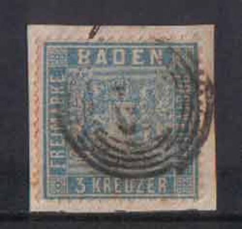 BADEN -1860 - LOTTO/3707 - 3K. OLTREMARE