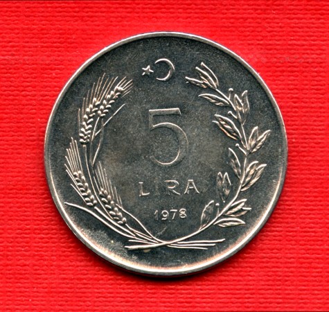 1978 - LOTTO/M22555 - TURCHIA - 5 LIRA ATATURK