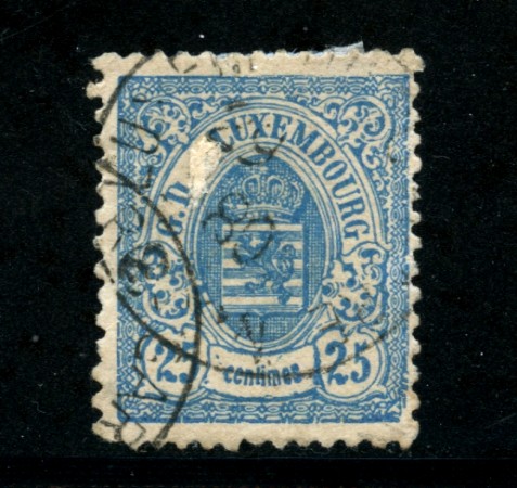 1880 - LOTTO/20835 - LUSSEMBURGO - 25c. AZZURRO - USATO