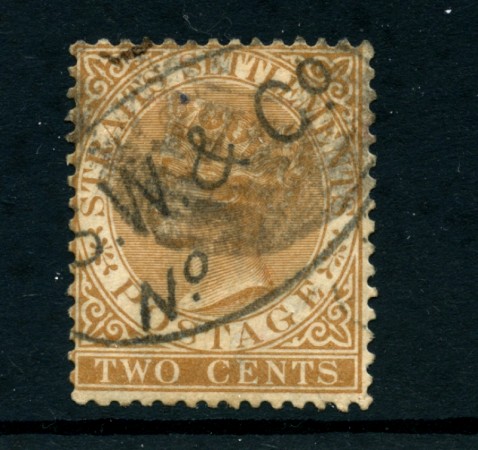 1867/82 - LOTTO/24124 - MALACCA -  2 cent. BRUNO CHIARO - USATO