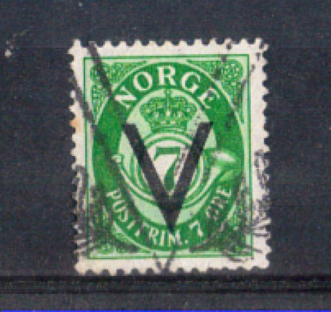 1941 - LOTTO/NORV235EU - NORVEGIA - 7 ORE VERDE - USATO