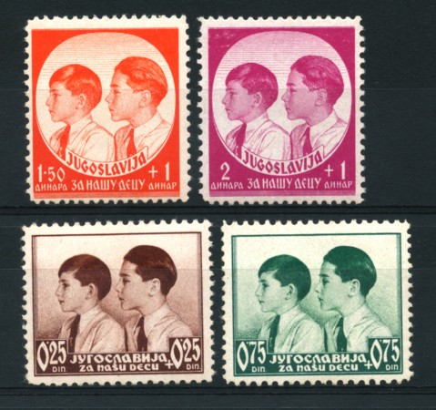 1937 - LOTTO/15101 - JUGOSLAVIA - PRO INFANZIA 4v.- NUOVI