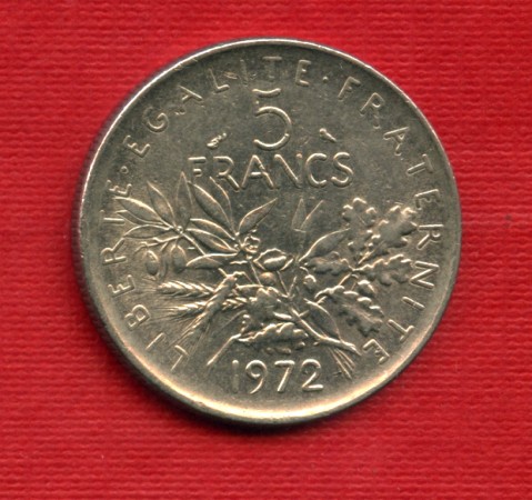 1972 - LOTTO/M21803 - FRANCIA - 5 FRANCHI SEMINATRICE