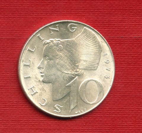 1973 - LOTTO/M23225 - AUSTRIA - 10 SCELLINI ARGENTO
