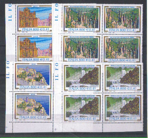 1999 - LOTTO/7226Q - REPUBBLICA - TURISTICA 26° - QUARTINE