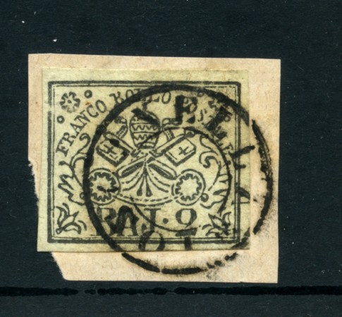 STATO PONTIFICIO - 1852 - LOTTO/23433 - 2 BAJ BIANCO USATO SU FRAMMENTO