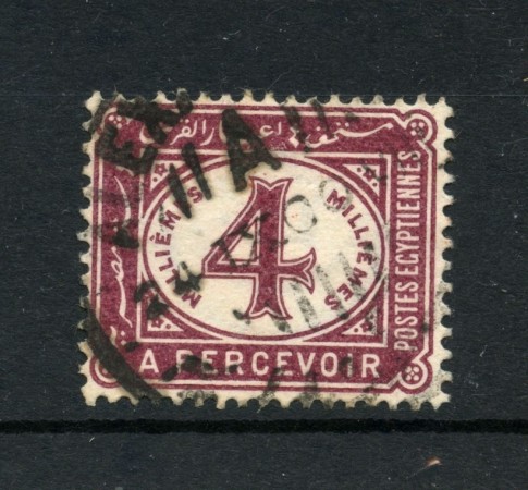 1889 - EGITTO - 4 m. LILLA SEGNATASSE USATO - LOTTO/30692