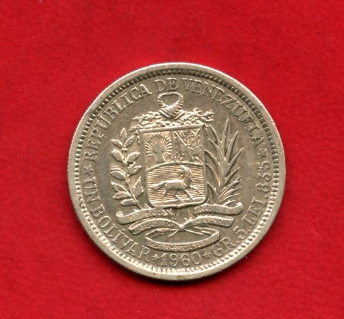 1960 - VENEZUELA - LOTTO/M47580 - BOLIVAR ARGENTO 