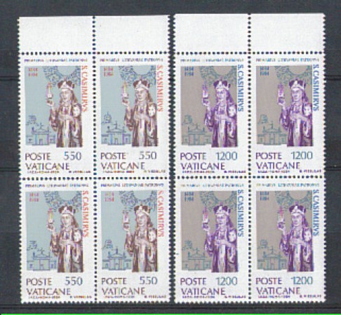 1984 - LOTTO/5801Q - VATICANO - SAN CASIMIRO 2v. NUOVI - QUARTINE