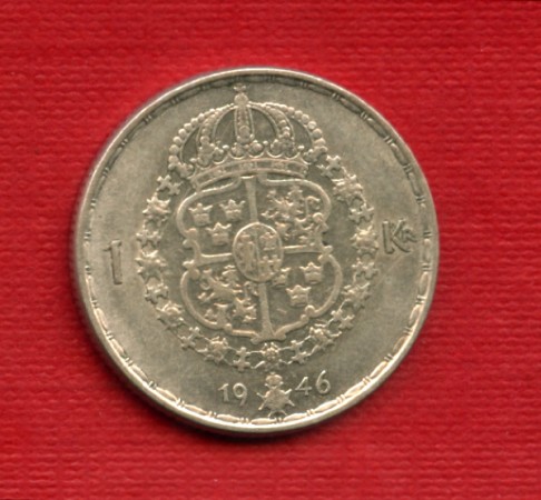 1946 - LOTTO/M21666 - SVEZIA - 1 KORONA  ARGENTO