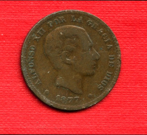 1877 - LOTTO/M23064 - SPAGNA - 5 CENTIMOS  ALFONSO XII°