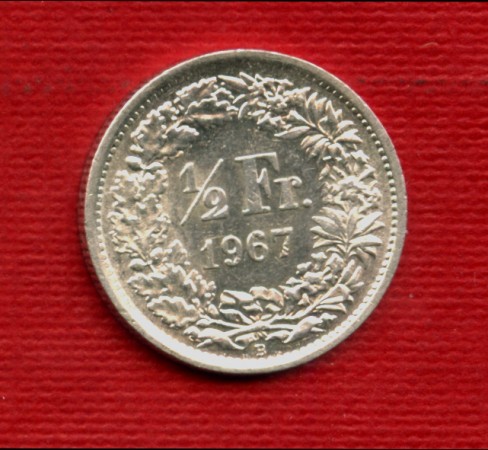 1967 - LOTTO/M23228 - SVIZZERA - 1/2 FRANCO ARGENTO