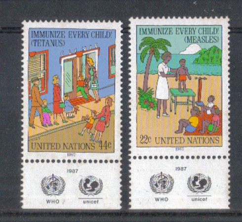 1987 - LOTTO/2773 - ONU U.S.A. - VACCINAZIONE BAMBINI