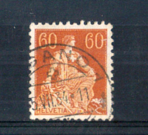 1916 - LOTTO/SVI165U - SVIZZERA 60c. GIALLO BRUNO - USATO