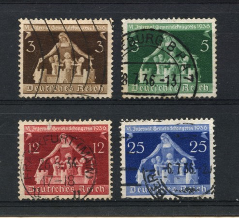 1936 - LOTTO/16212 - GERMANIA - CONGRESSO MUNICIPALITA' 4v. - USATI