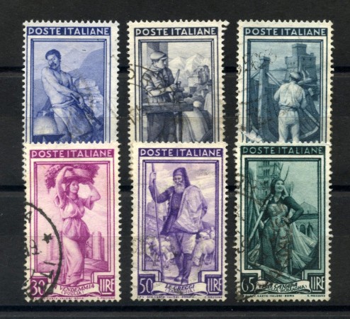 1955 - REPUBBLICA - LOTTO/48425 - ITALIA AL LAVORO 6v. USATI