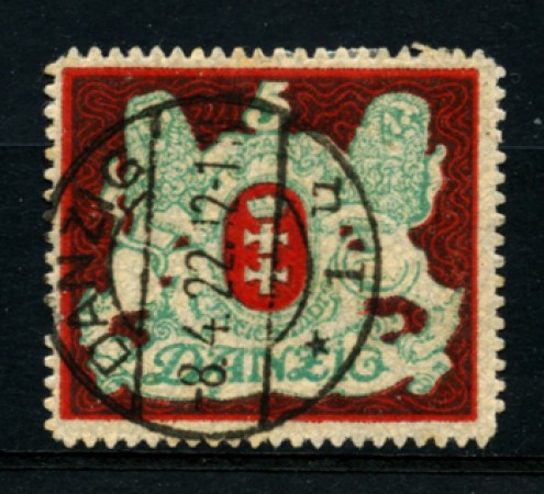 1922 - LOTTO/12096 - DANZICA - 5m. STEMMA - USATO