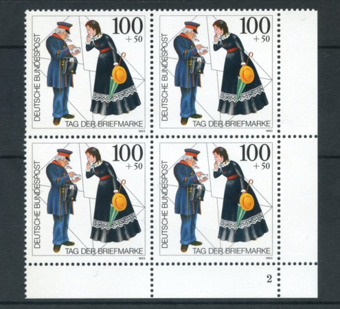 1993 - LOTTO/19067Q - GERMANIA - GIORNATA FRANCOBOLLO - QUARTINA