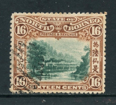 1901 - NORD BORNEO - 16c. BRUNO ROSSO E VERDE - USATO - LOTTO/27002