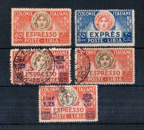 1923/1936 - LOTTO/11076 - LIBIA - 5 FRANCOBOLLI PER ESPRESSO
