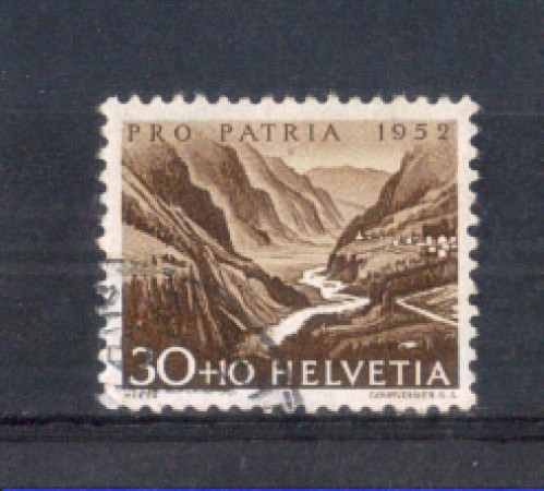 1952 - LOTTO/SVI524U - SVIZZERA - 30+10c. PRO PATRIA - USATO