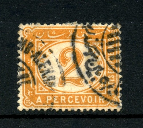 1889 - EGITTO - 2 pi. ARANCIO SEGNATASSE USATO - LOTTO/30691