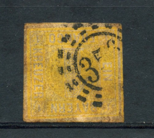 BAVIERA - 1861 - LOTTO/21851 - 1 K. GIALLO ARANCIO - USATO