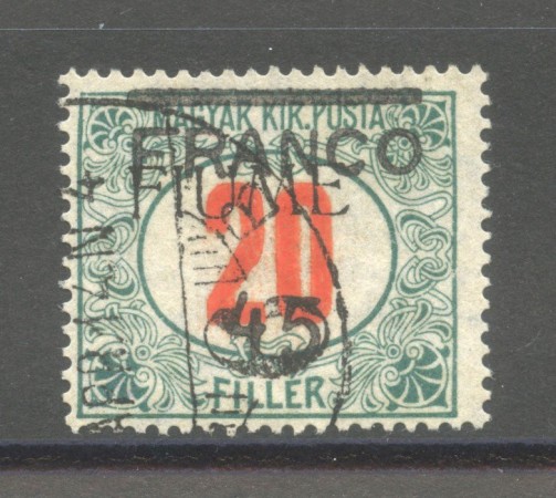 1919 - FIUME - LOTTO/39791 - 45F. SU 20F. SEGNATASSE SOPRASTAMPATO - USATO