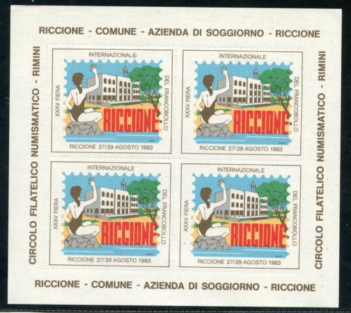 1983 ITALIA - LOTTO/1781 - RICCIONE 35° FIERA DEL FRANCOBOLLO - FOGLIETTO ERINNOFILO