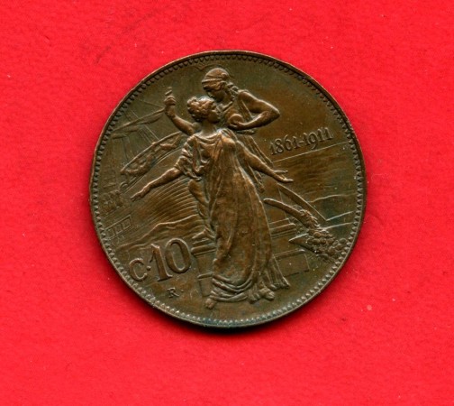 1911 - REGNO - LOTTO/M43133 - 10 CENTESIMI VITTORIO EMANUELE III°  CINQUANTENARIO