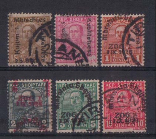 1928- LOTTO/3024 - ALBANIA - SOPRASTAMPATI 6v.