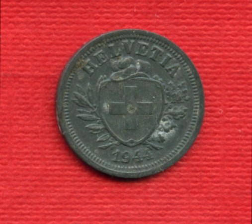 1944 - LOTTO/M21664 SVIZZERA - 1 RAPPEN ZINCO