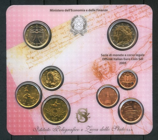 2005 ITALIA - SERIE COMPLETA EURO IN CONFEZIONE DELLA ZECCA 8v. - LOTTO/M30644