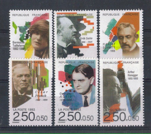 1992 - LOTTO/FRA2746CPN - FRANCIA - MUSICISTI 6v. NUOVI