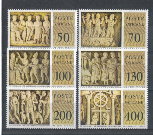 1977 - LOTTO/5968 - VATICANO - MUSEI VATICANI SARCOFAGHI 6v.